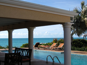 The 42 feet swimming pool of Three Dolphins Villa, Long Bay Beach, Providenciales (Provo), Turks and Caicos Islands