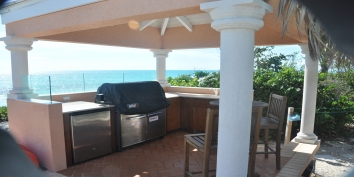 Ths Turks and Caicos vacation villa rental has a gazebo with BBQ and wet bar.