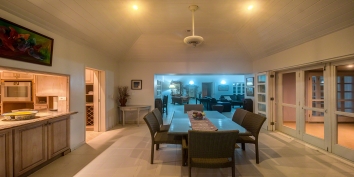 The fully equipped kitchen of Eden villa rental, Long Bay Beach, Terres-Basses, Saint Martin, Caribbean.