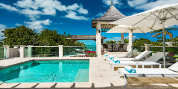 The private swimming pool and gazebo at Callaloo Cottage, Providenciales (Provo), Turks and Caicos Islands.