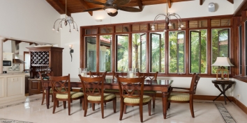 The dining area of Dawn Beach Villa, Grace Bay Beach, Providenciales (Provo), Turks and Caicos Islands.
