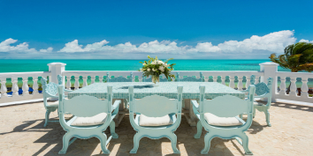 Enjoy spectacular views from the roof terrace of this Turks and Caicos villa rental.