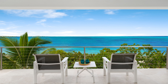 A contemporary, one bedroom, beach villa with private swimming pool and fantastic views of the turquoise sea.