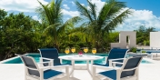 Enjoy your vacation on the gorgeous pool deck at this Providenciales holiday villa rental.