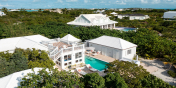 Built with separate structures for living and sleeping, Coccoloba Beach House, Turks and Caicos Islands.