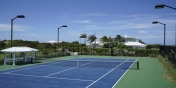 The private tennis court at Impulse Beach Estate, Grace Bay Beach, Turks and Caicos Islands.