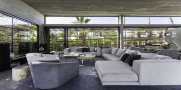 The open plan living area of Villa Islander, Turks and Caicos Islands.