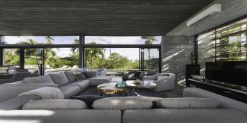 This Turks and Caicos villa rental has a light and bright living area.
