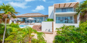 Beach Enclave Long Bay Villa 2 is located beachfront of Long Bay Beach, Turks and Caicos Islands.