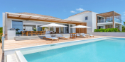 This Turks and Caicos luxury villa rental has a beachfront infinity edge swimming pool.