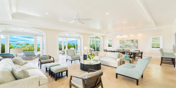 The Great Room of one of The Villas at The Shore Club, Turks and Caicos Islands.