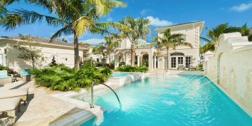 These Turks and Caicos luxury villa rentals have a very private swimming pool with heated whirlpool.
