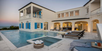 This Turks and Caicos luxury villa rental has a hot tub and a swimming pool that can be heated.