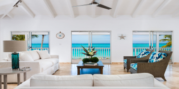 The great rom with high vaulted ceilings at Grace Too, Grace Bay Beach, Providenciales (Provo), Turks and Caicos Islands.